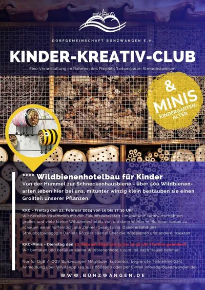 KinderKreativClub Minis – Wildbienenhotelbau