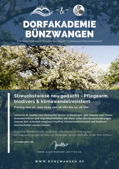 Streuobstwiese neu gedacht – Pflegearm, biodivers und klimawandelresistent – mit J. M. Jeutter