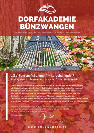 „Garten aufräumen“ – ja oder nein? – mit J. M. Jeutter