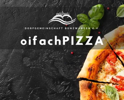 oifachPIZZA der Dorfgemeinschaft Bünzwangen – Pizzastück mit Tomaten und Basilikum