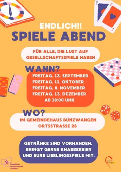 Spieleabend im Gemeindehaus Bünzwangen