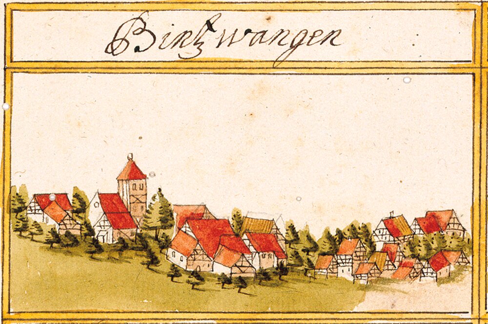 Bünzwangen 1683, Ortsansicht von Andreas Kieser