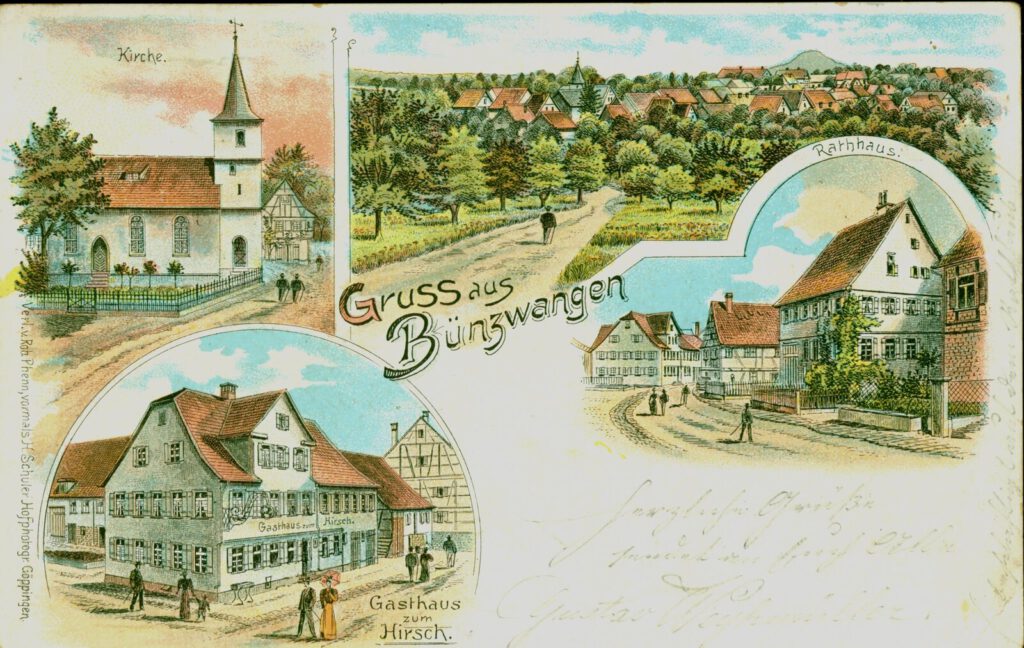 Postkarte „Gruss aus Bünzwangen“ – Kreisarchiv Göppingen